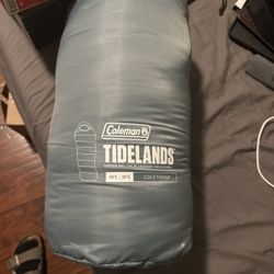 Coleman tidelands mummy sleeping bag 50 degrees rated grey