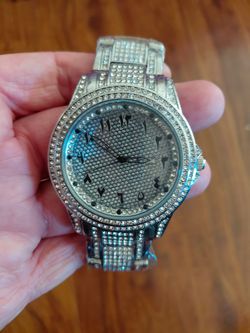 NEW MEN'S BLINGED OUT ROMAN NUMBERED WATCH