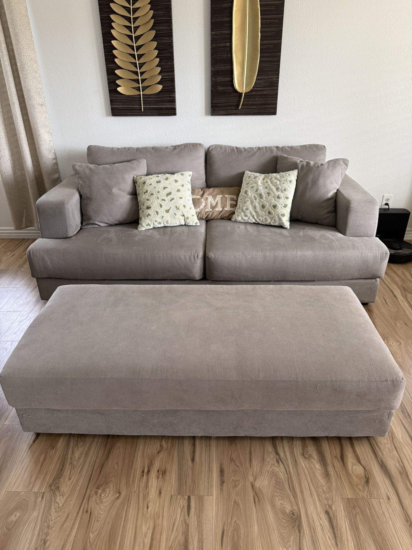 Light Gray Couch W/ Ottoman & Accent Chairs 