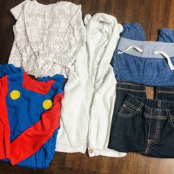 bundle Boy’s 5PC Gap Carter Super Mario2 pants 2 bodysuit 1 hoodie cardigan.12M