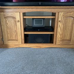 TV Stand.  Solid Oak