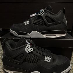 Nike Jordan Retro 4 Black Canvas Size 12 New