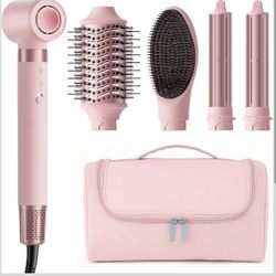 5 in 1 Hot Air Styler Wrap – High-Speed Hair Dryer Brush with Auto Wrap Curlers, Fast Drying & Frizz-Free Styling, No Heat Damage, Volumizing Brush wi
