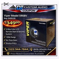 Viper Security Alarm System With Remote Start 2-Way Color LCD 1 Mile Range Model 5908V 🚨 Payment Options Available 🚨 No Credit Needed 🚨 
