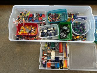 Large Assorted K’NEX Building Pieces with Storage Organizers