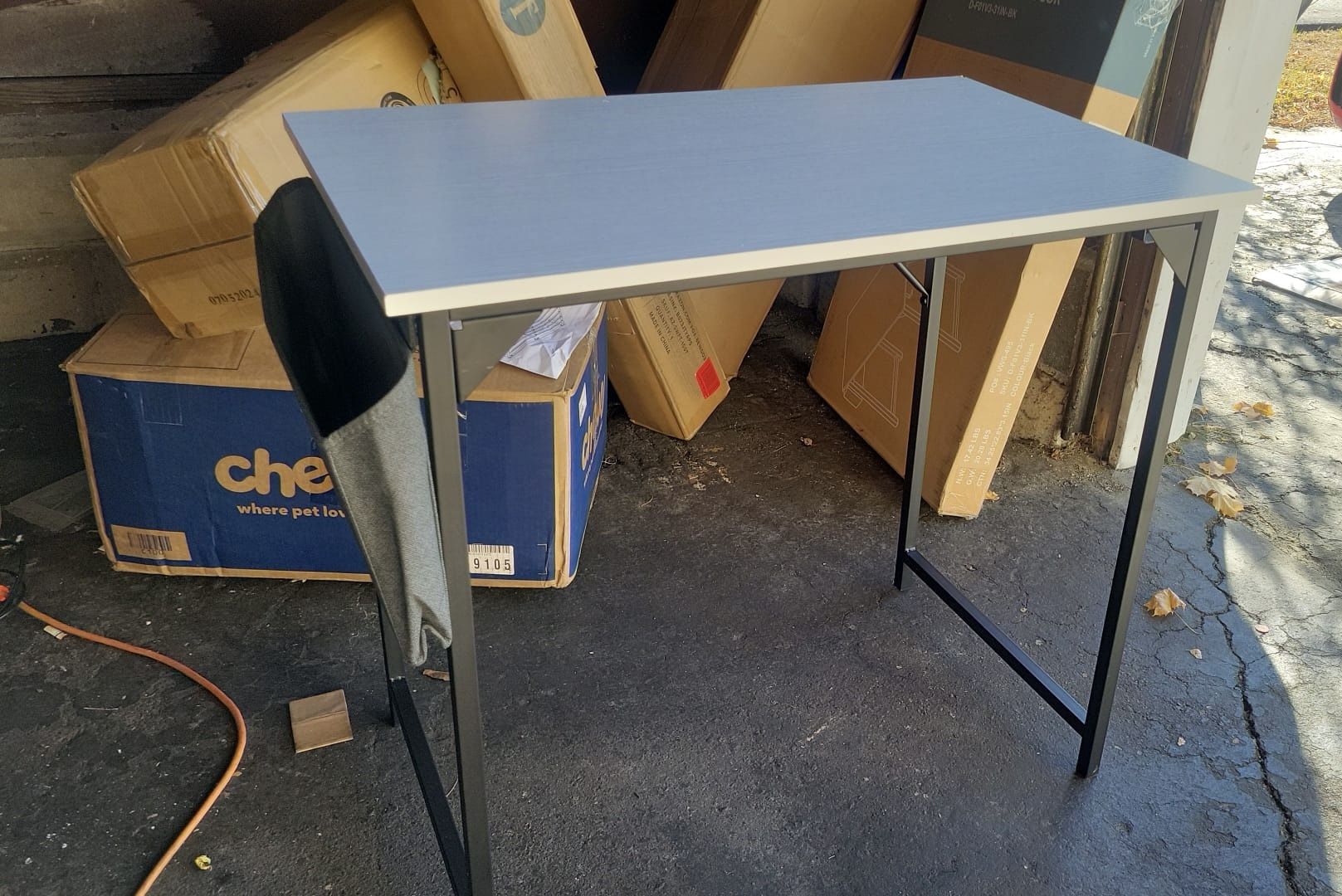 Wooden White Desk With Side Pocket