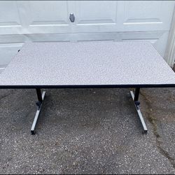 Adjustable Height Gray Desk Table