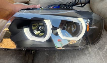 06-08 BMW 3 Series E90 Black Bright Halo Ring Headlights