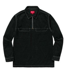 2018 Spring Release! SUPREME Corduroy Half Zip Shirt Size M