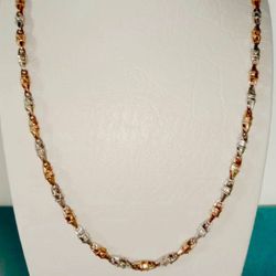 18k Solid Gold Chain Cylinder Cut