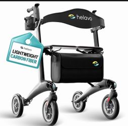 Brand New Helavo Carbon Ultralight Rollator Walker, 300 lb Capacity, 12.3 Ibs