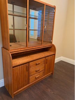 Solid Oak China Hutch