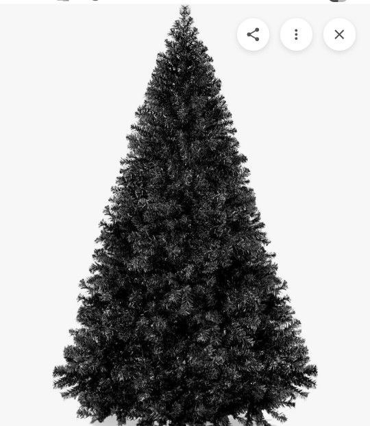 6 Foot True Black Artificial Christmas Tree (Fake Pine)