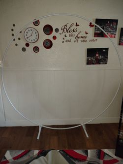 7.2 ft white round backdrop arch stand
