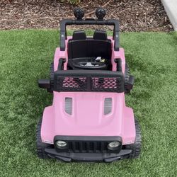 Kidzone Pink Barbie Kids Jeep