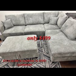 Sectional Cordrouy Sofa Colors Available 