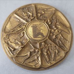 Official commemorative Bronze medallion from the 1980 XIII Winter Olympic