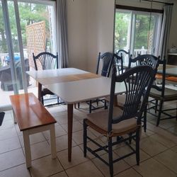 Table With Chairs Bench And Cushions 