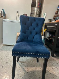 Blue dining room chair