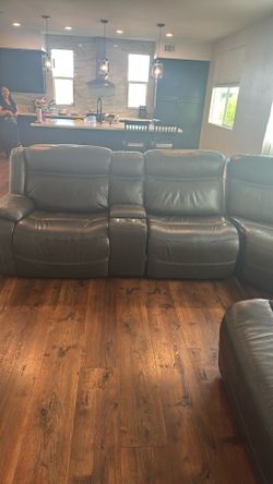 Leather Couch With Charger