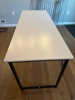 Desk (white w/ black metal legs)