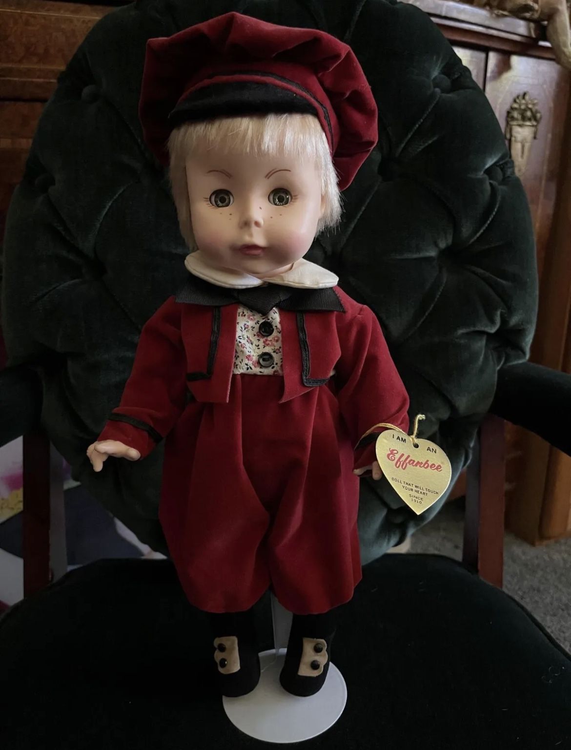 Effanbee 16in Victorian Boy #1681 In Original Red Christmas Holiday outfit