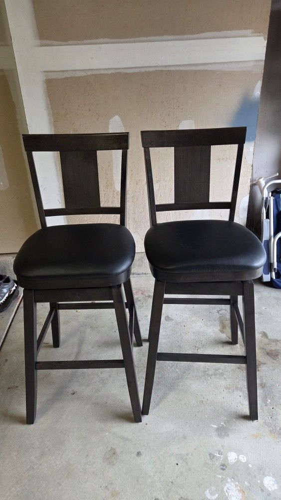 (2) 29" Swivel Padded Bar Stools