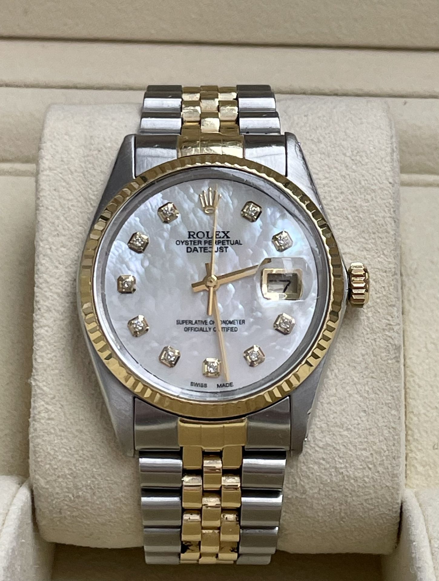 Rolex Datejust 36 2/tone Pearl Diamond Dial