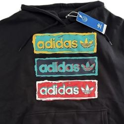 Adidas Tri Linear Hoodie Sweatshirt Mens XL Black New HT7333 $65 MSRP