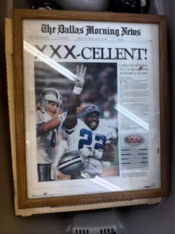 1996 Dallas Cowboys Super Bowl Champion Framed Newspaper Front Page Print
