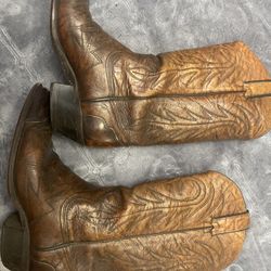 2 Pair Of Real American Made Leather Cowboy Boots 
