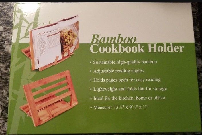 Brand New Bamboo Cookbook Holder