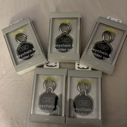 Set of 5 Silicone Apple AirTag Key Chain Holders.