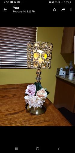 Gold Crystal Acrylic Goblet Votive Candle Holder
