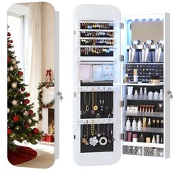 Mirror with Storage, Lockable Jewelry Armoir