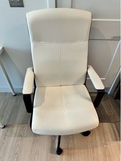 IKEA office chair white/cream leather for $35