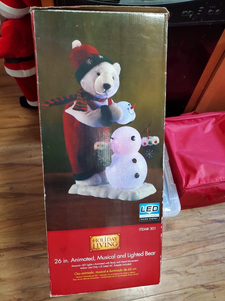 holiday living 26-in animated musical lighted bear