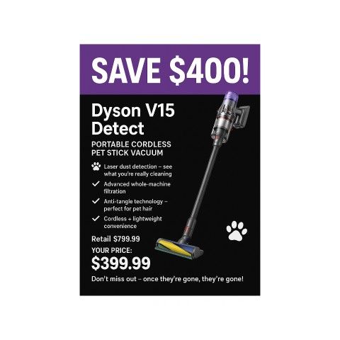 Dyson V15 Detect Pet Stick Vacuum