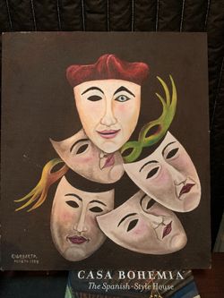 Painting Of Theater Masks approx 24x30”