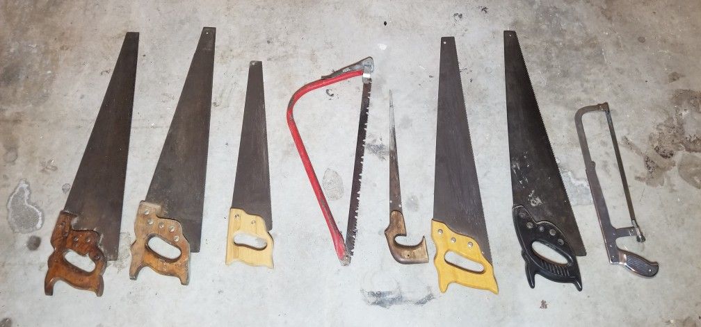 Vintage Lot of Handsaws Crosscut Craftsman ++
