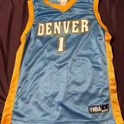 Men's Vintage Adidas Denver Nuggets Chauncey Billups Blue Swingman Jersey children’s Large (12-14) 