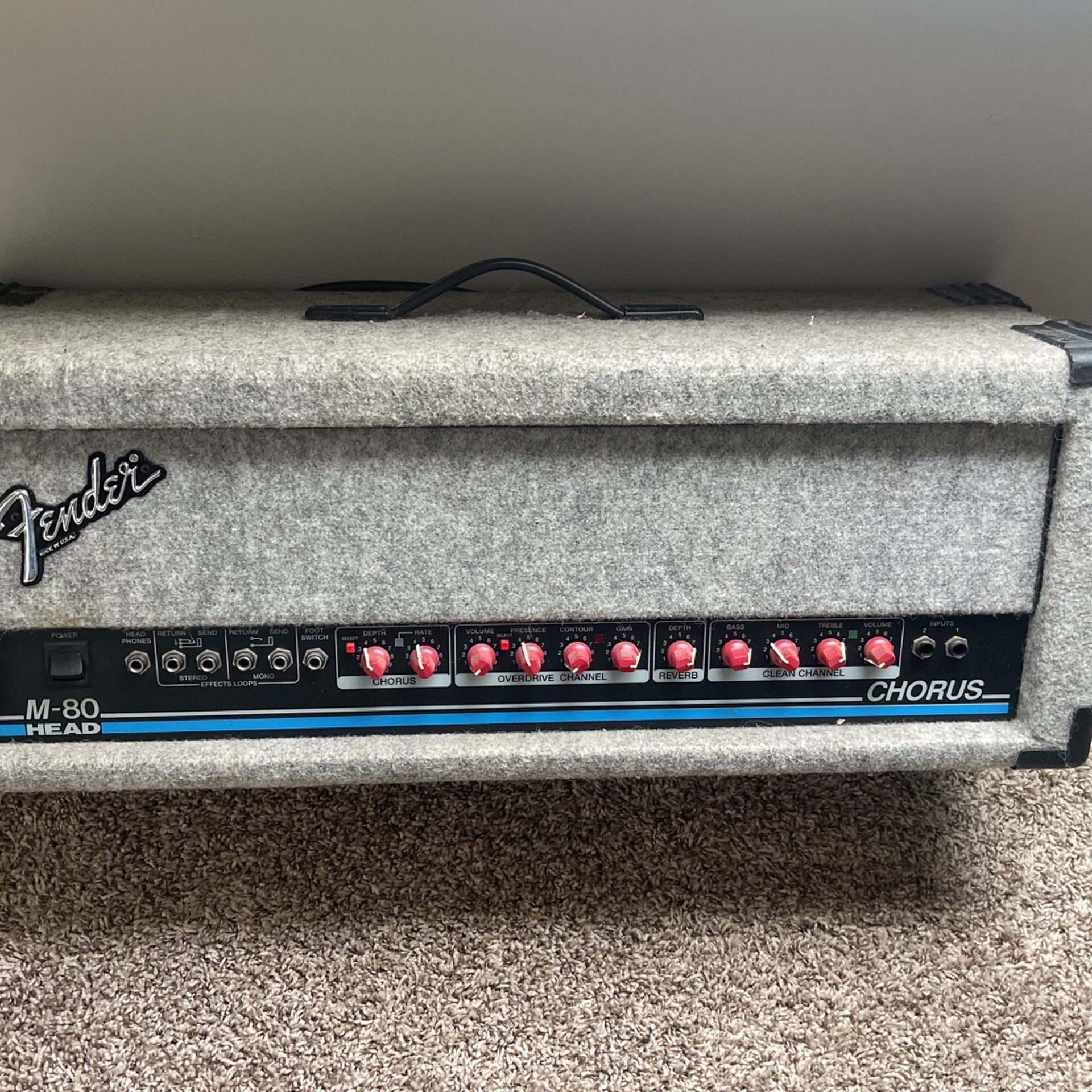 Fender M-80 Chorus 2-Channel 2 x 65-Watt Stereo Solid State Guitar Amp Head