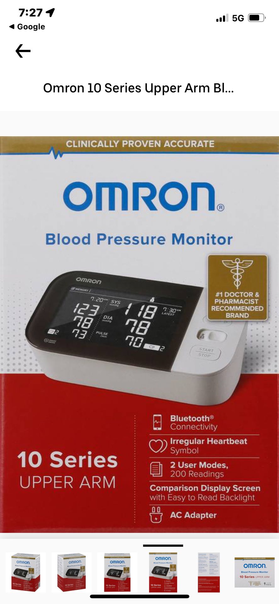 Omron Series 10 Blood Pressure Monitor New!