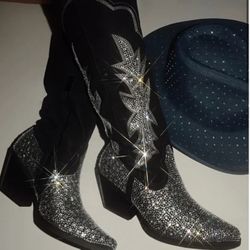 New Rhinestone Western Style Women’s Boots 
