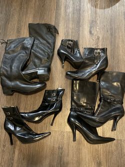 Assorted Black Leather Boots
