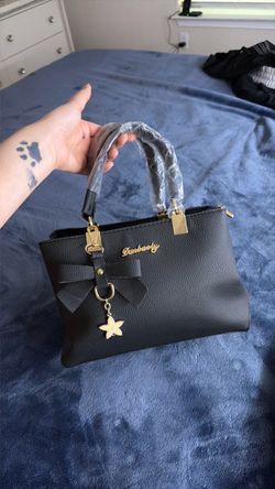 Black Handbag with Gold Hardware