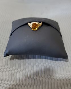 14k Yellow Gold Ring, 3ct. Citrine Stone