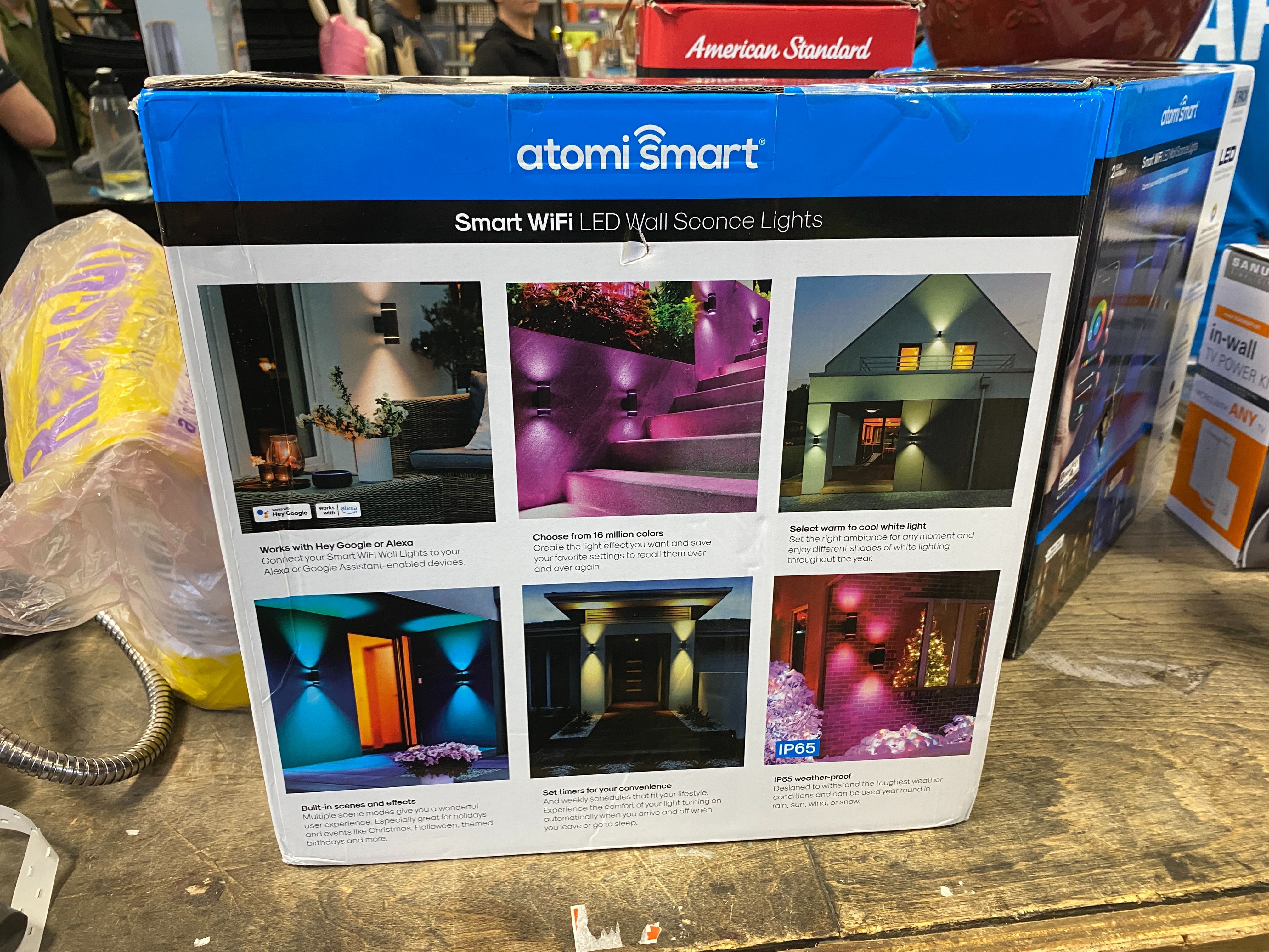 NEW! ATMOI SMART WiFi Wall Sconce Light Set