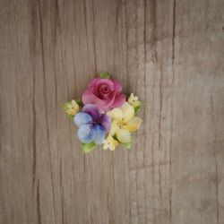 Dorothy Ann Stafford-shire Brooch Made in England Vintage Flower Pin Signed

