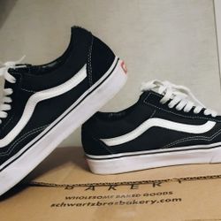 Vans Unisex Off The Wall Black White Casual Shoes Sneakers Old Skool M 8.5 -W 10